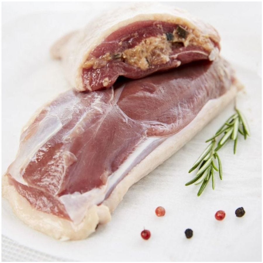 Filet de canette farci aux cèpes et bolets