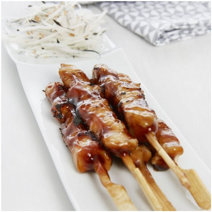 Brochette de poulet sauce soja yakitori marinée