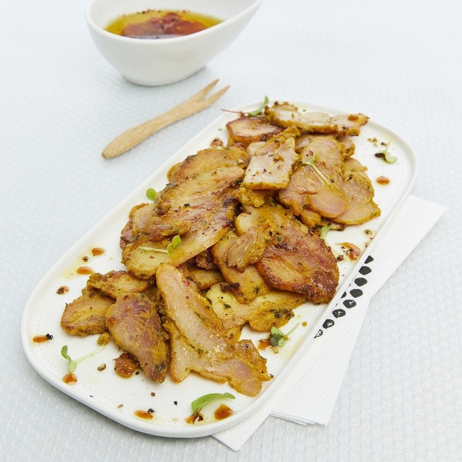 Émincé de poulet au curry halal