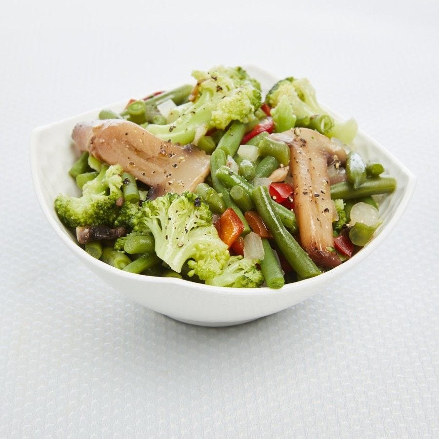 Poêlée aux brocolis et champignons cuite