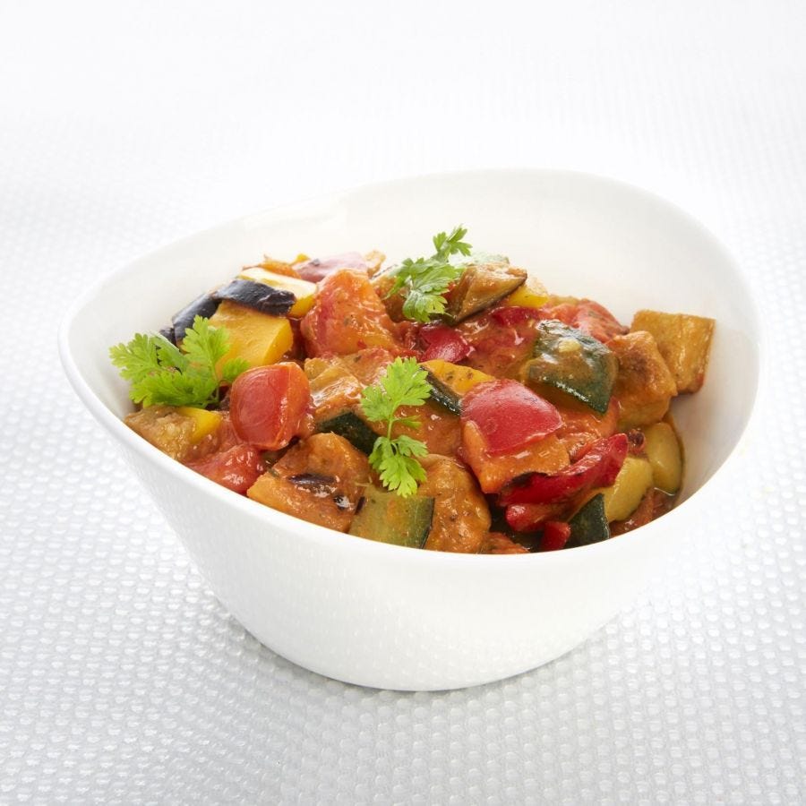 Ratatouille cuisinée à l'huile d'olive cuite