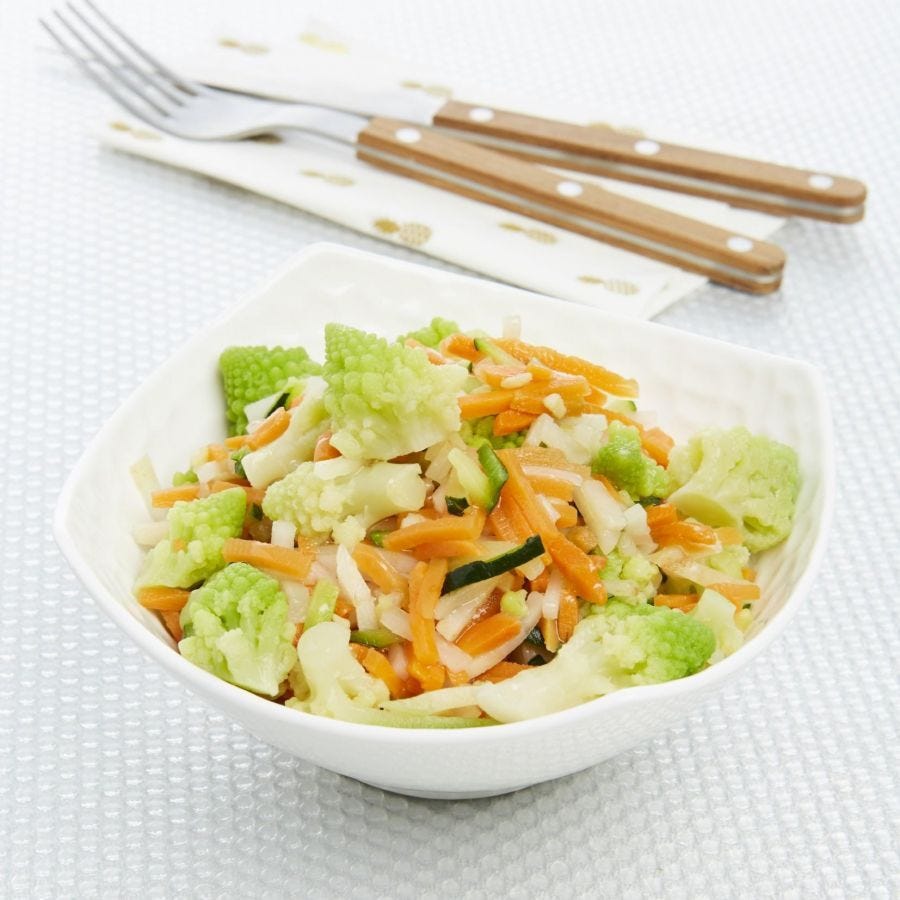 Julienne de légumes et chou romanesco 
