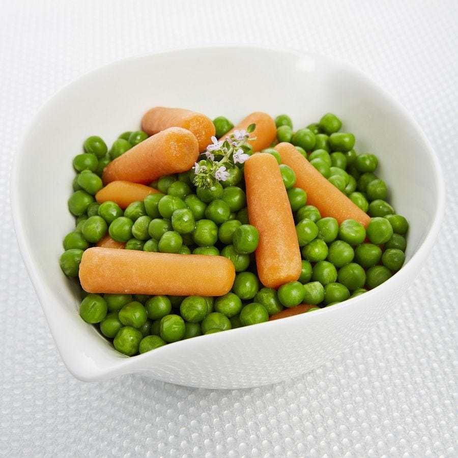 Petit pois fin et jeune carotte 