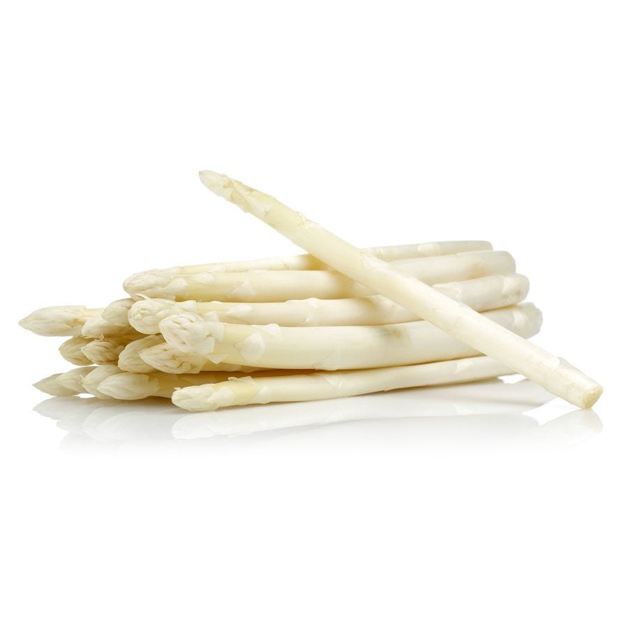 Asperge entière blanche blanchie