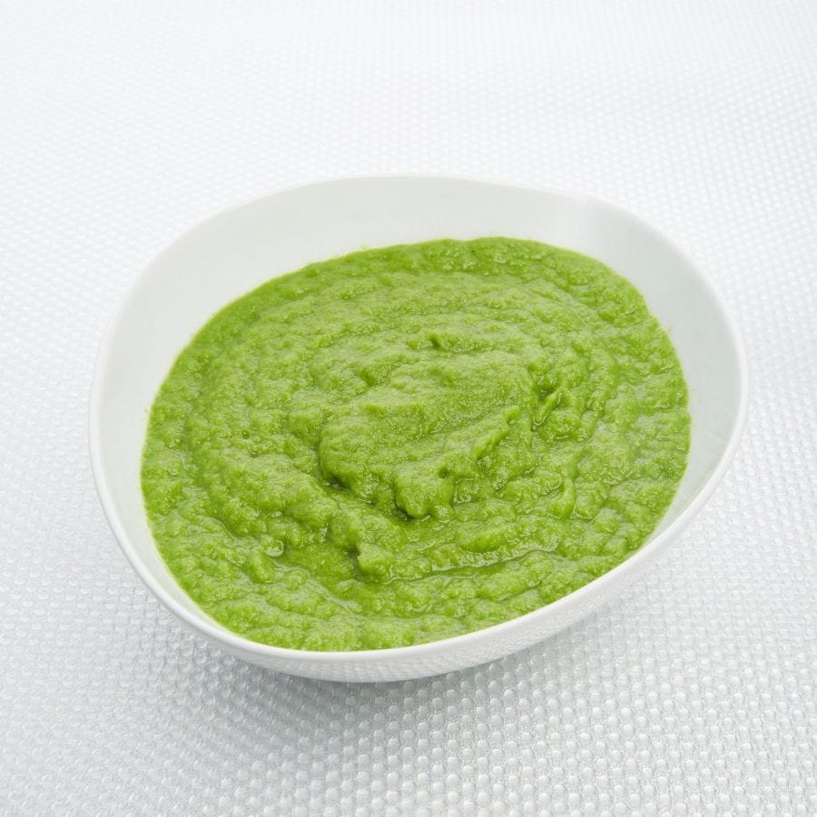 Purée de haricot vert blanchie