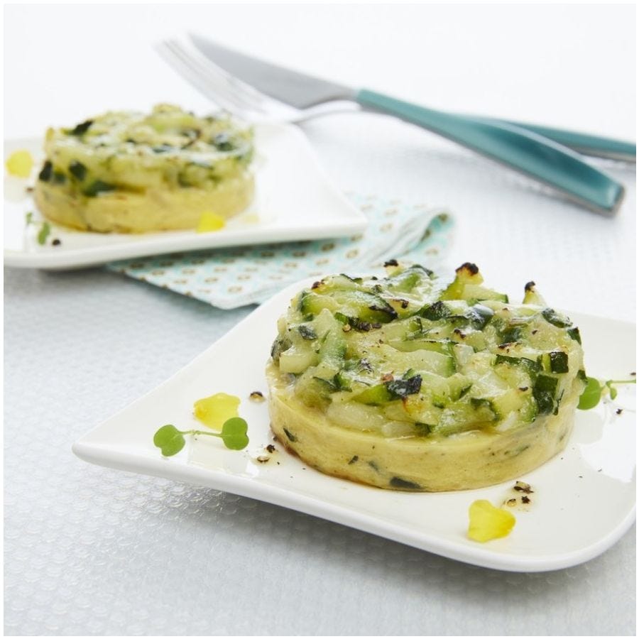 Flan de duo de courgettes cuisinées