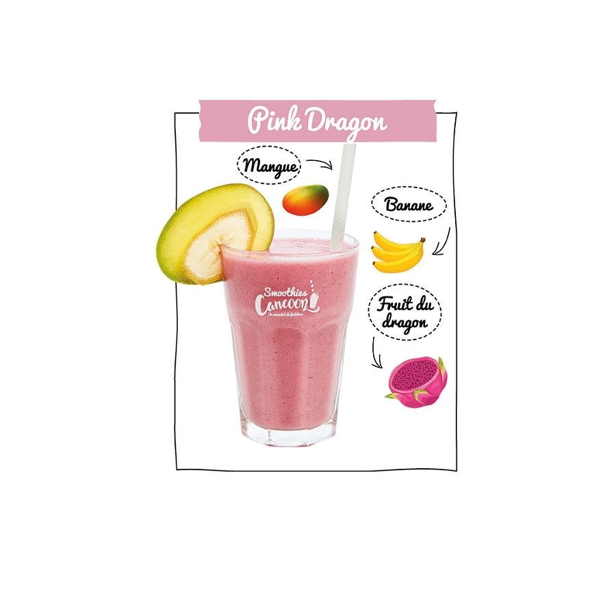 Smoothie mangue banane fruit du dragon Pink Dragon