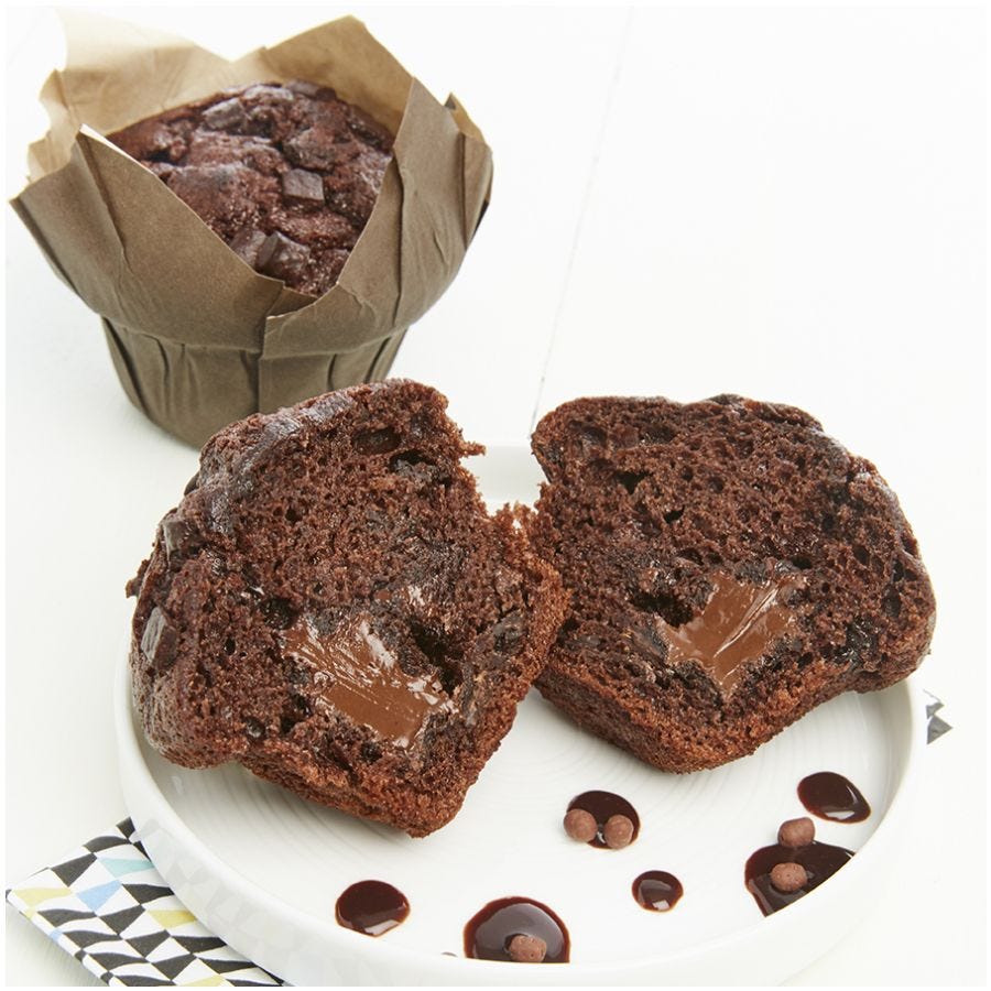 Muffin chocolat fourré au chocolat noisette