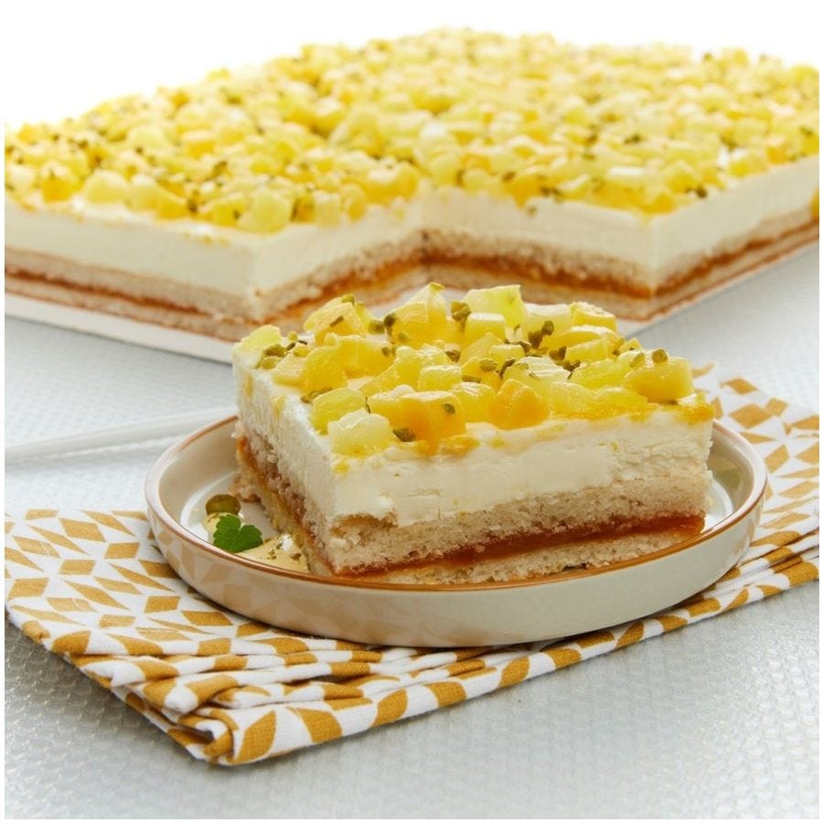 Cheesecake mangue fruit de la passion demi-cadre