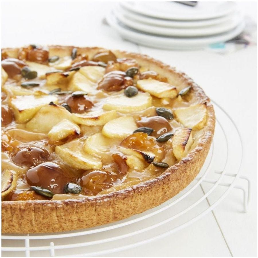 Tarte pomme mirabelle graines de courge