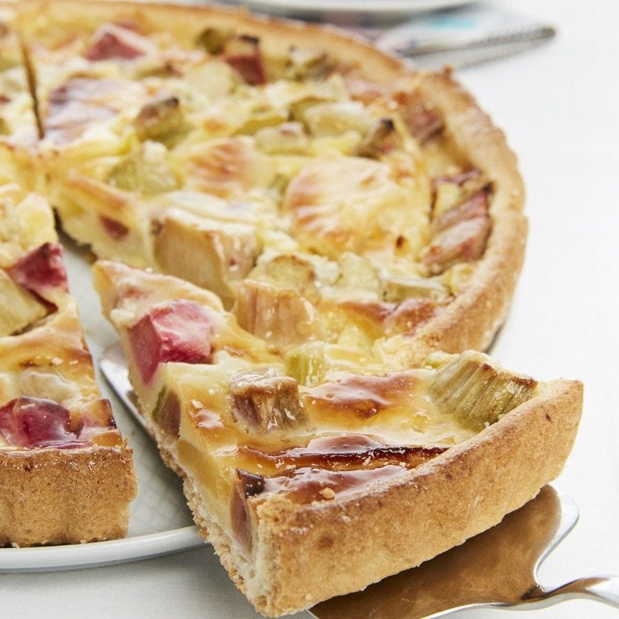 Tarte pomme rhubarbe prédécoupée