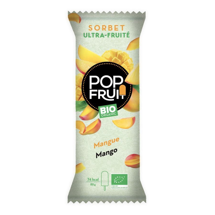 Bâtonnet sorbet plein fruit mangue bio