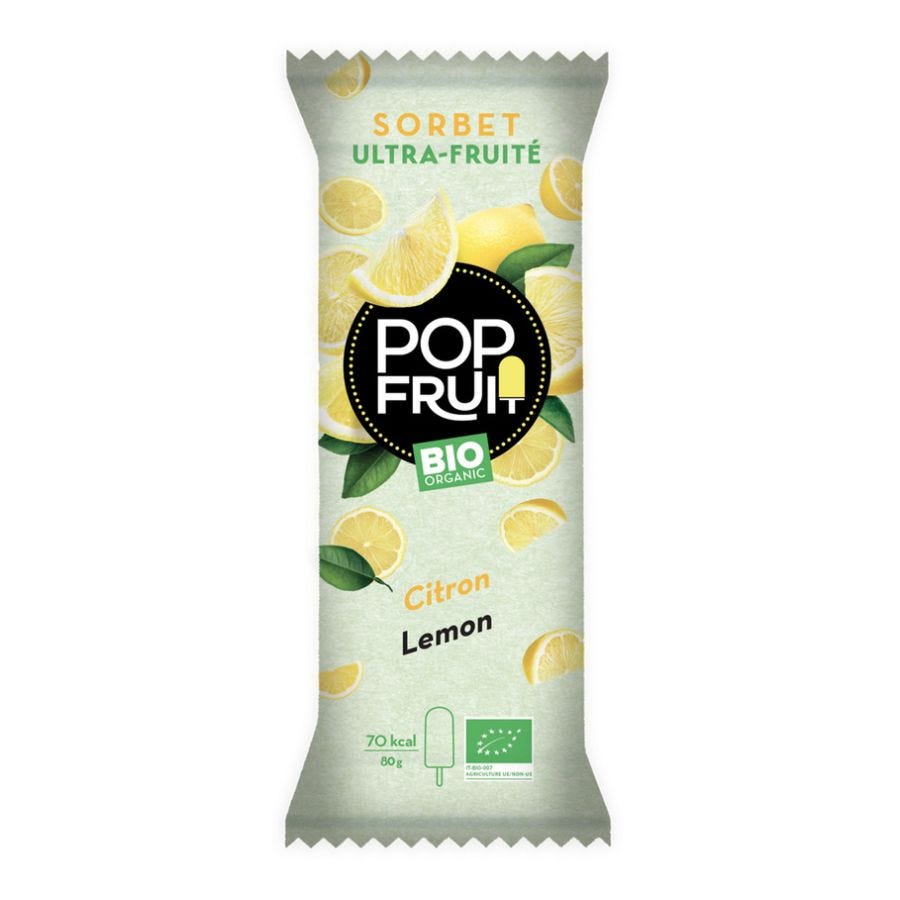 Bâtonnet sorbet plein fruit citron bio