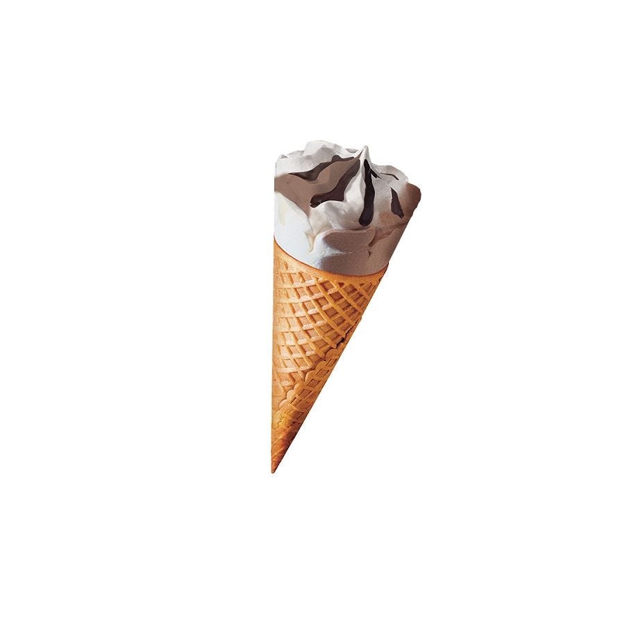 Cône goût vanille chocolat