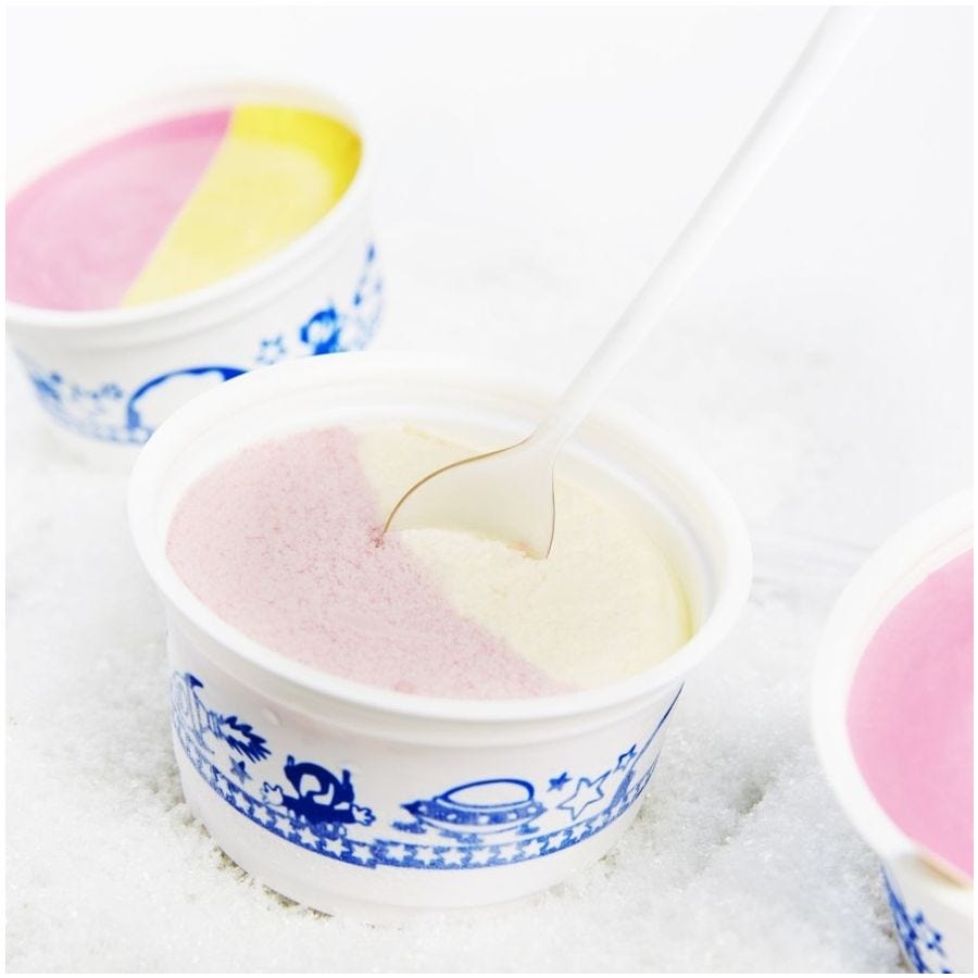 Timbale glace goût vanille fraise