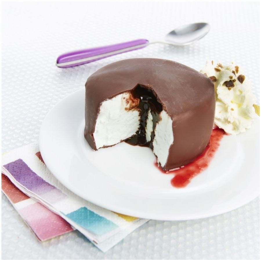 Palet menthe avec sauce chocolat