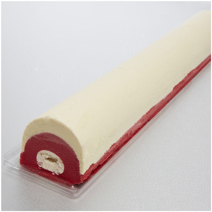 Gouttière glace vanille/framboise artisanale