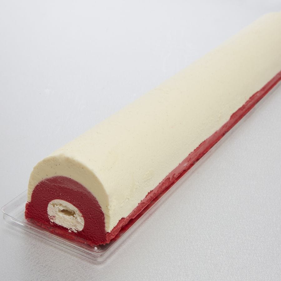 Gouttière glace vanille/framboise artisanale