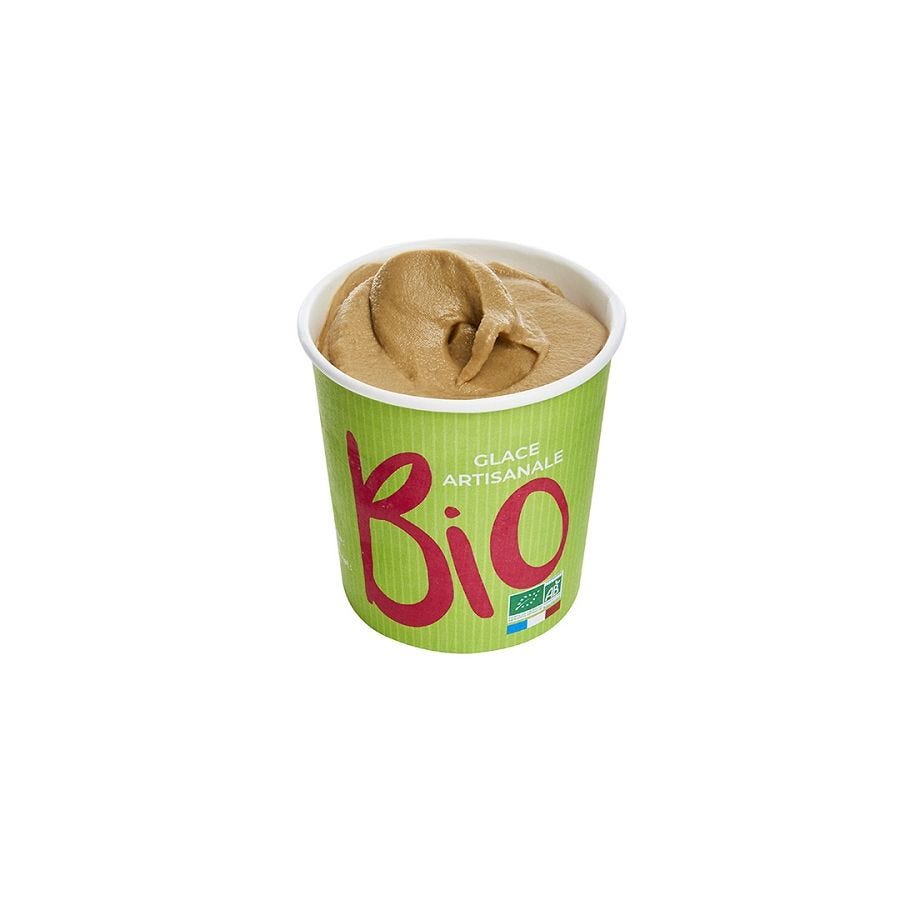 Pot de crème glacée café bio