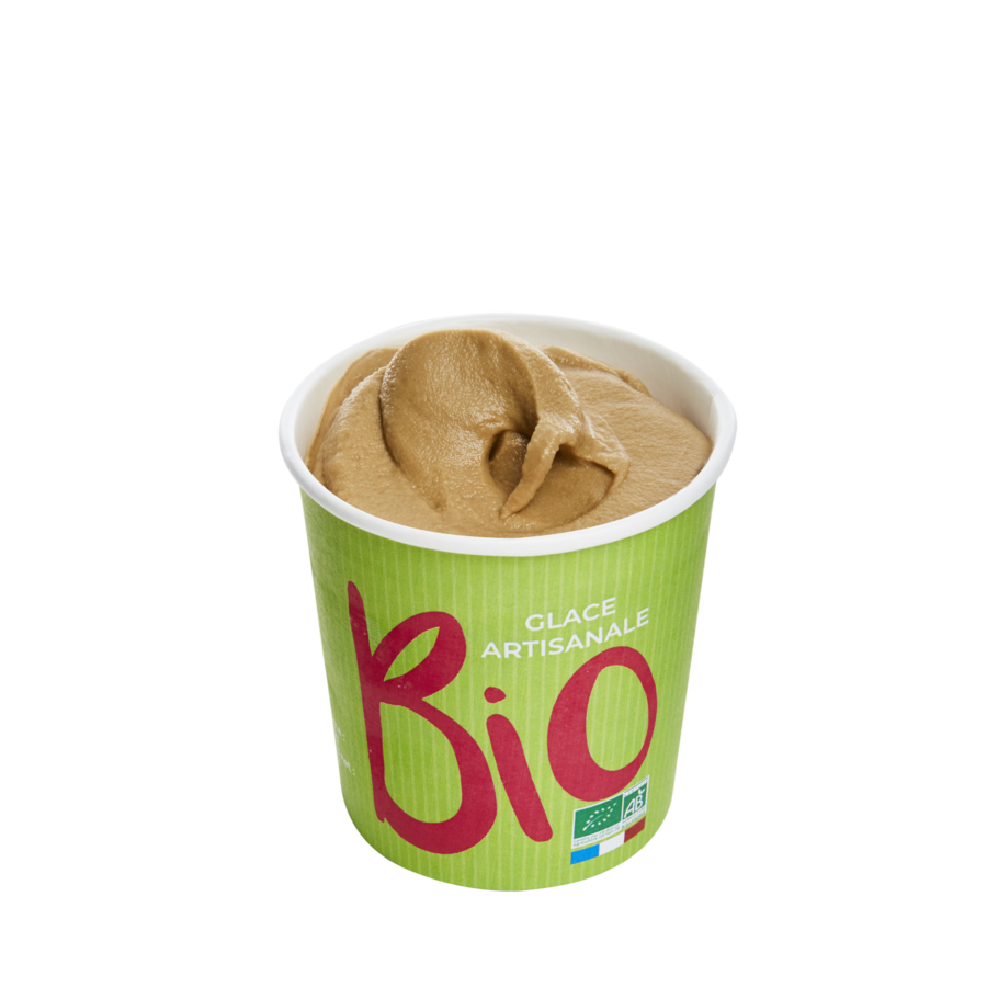 Pot de crème glacée café bio