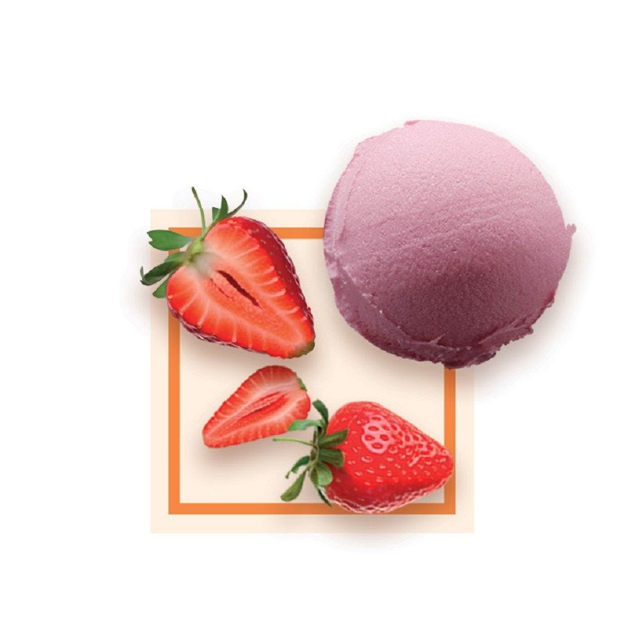 Sorbet fraise mara des bois basilic artisanal