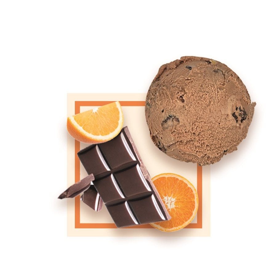 Glace chocolat oranges confites artisanale 2,5 L