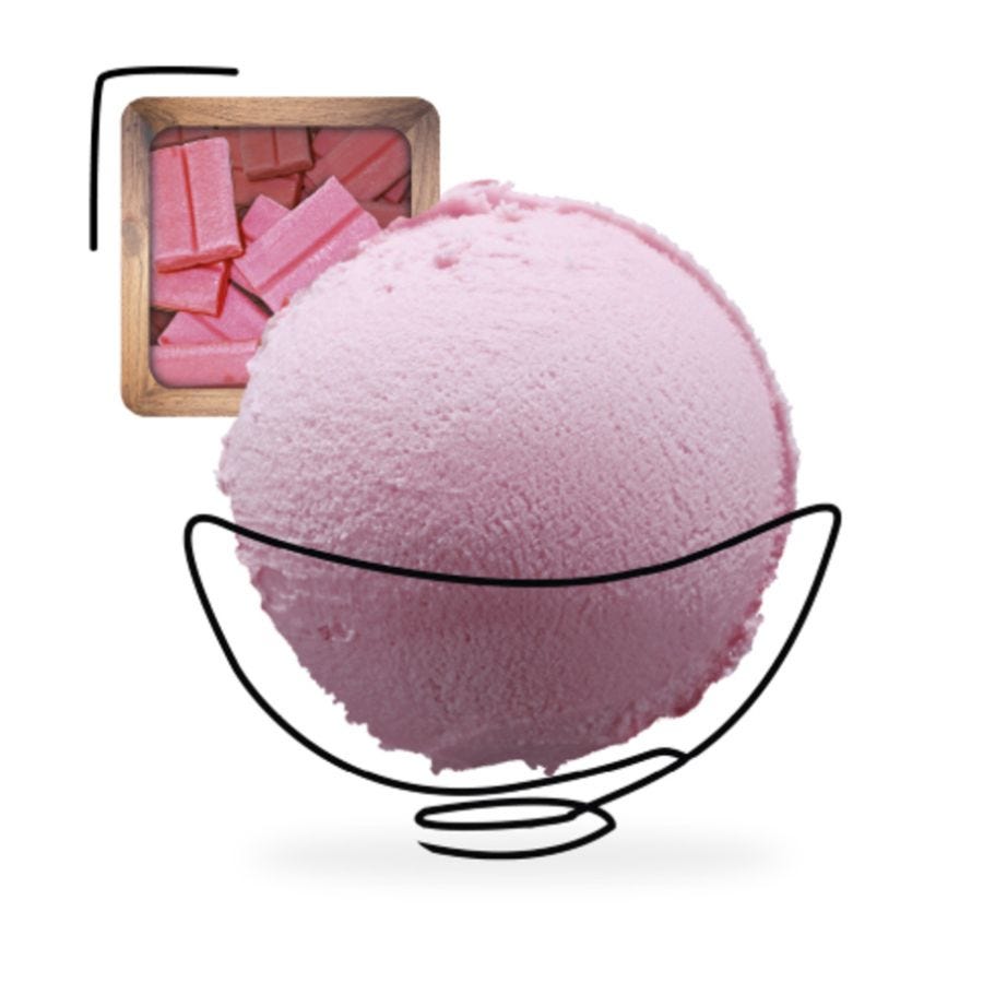 Glace bubble gum artisanale