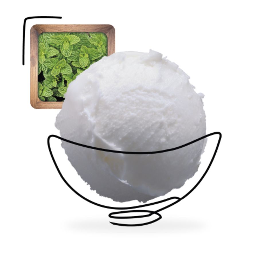 Glace menthe blanche artisanale