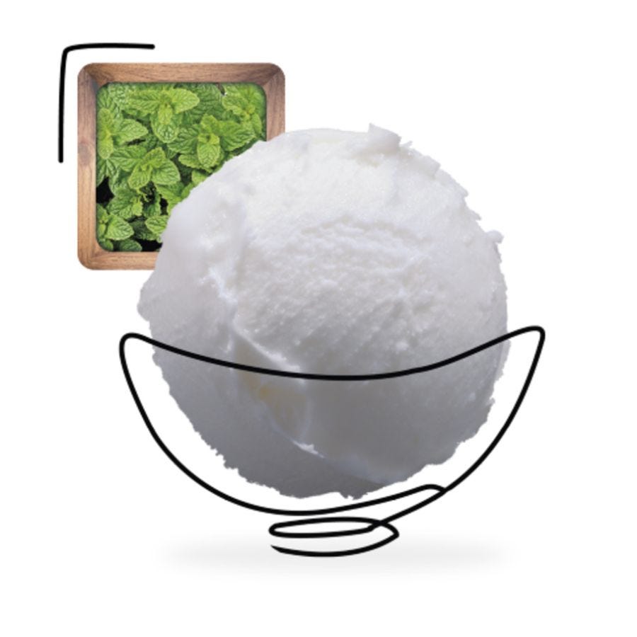 Glace menthe blanche artisanale