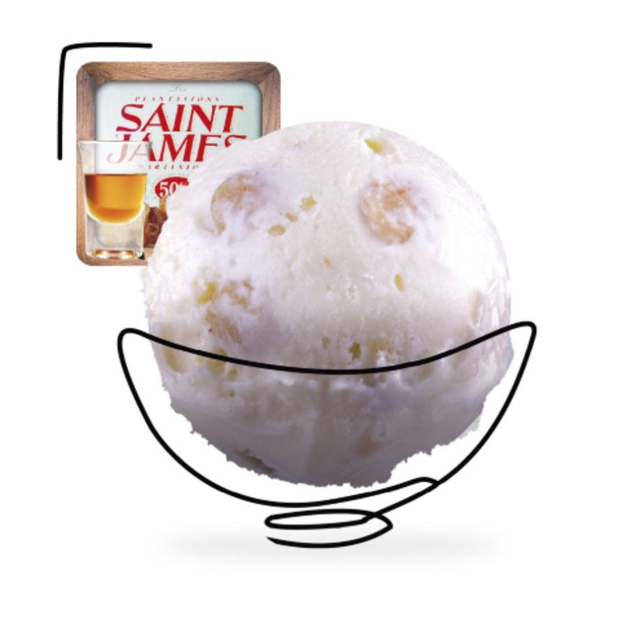 Glace rhum raisin artisanale