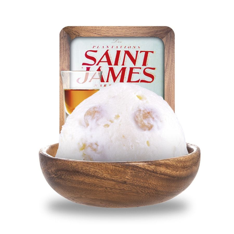 Glace rhum raisin artisanale