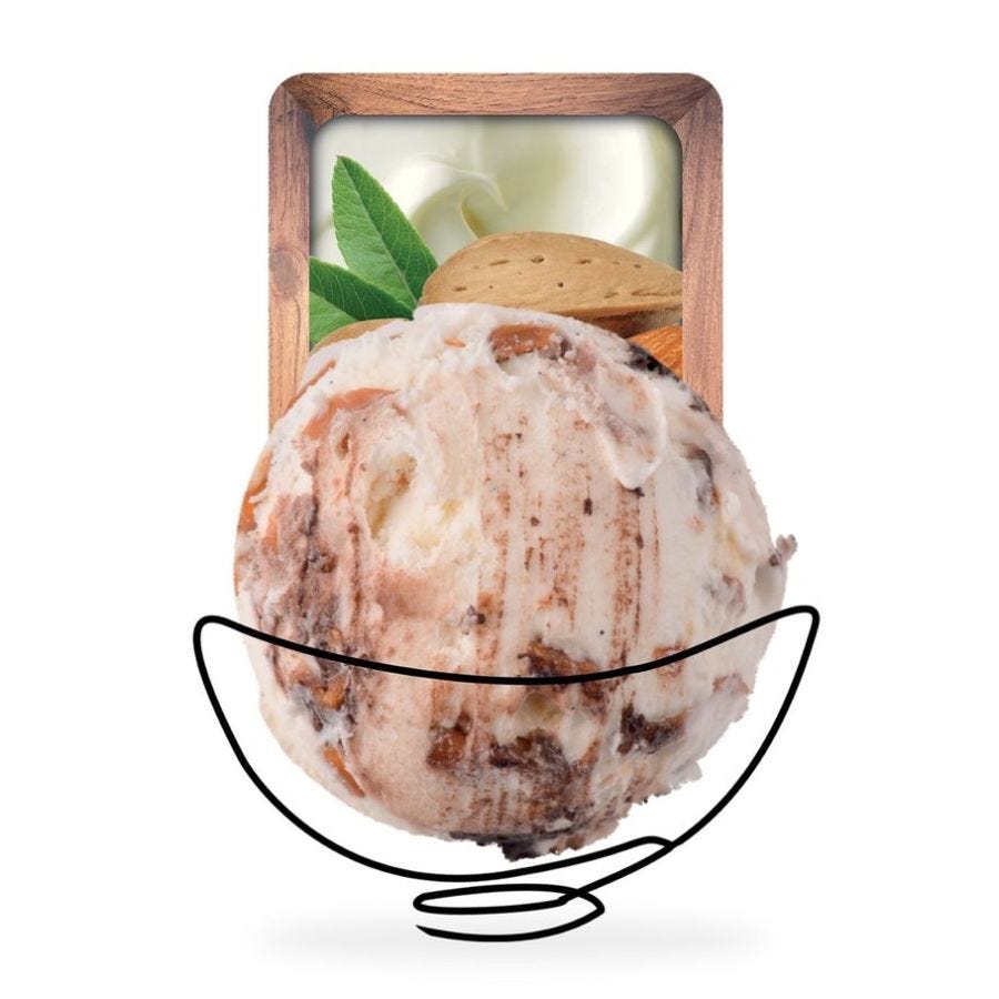 Glace vanille choco amande artisanale