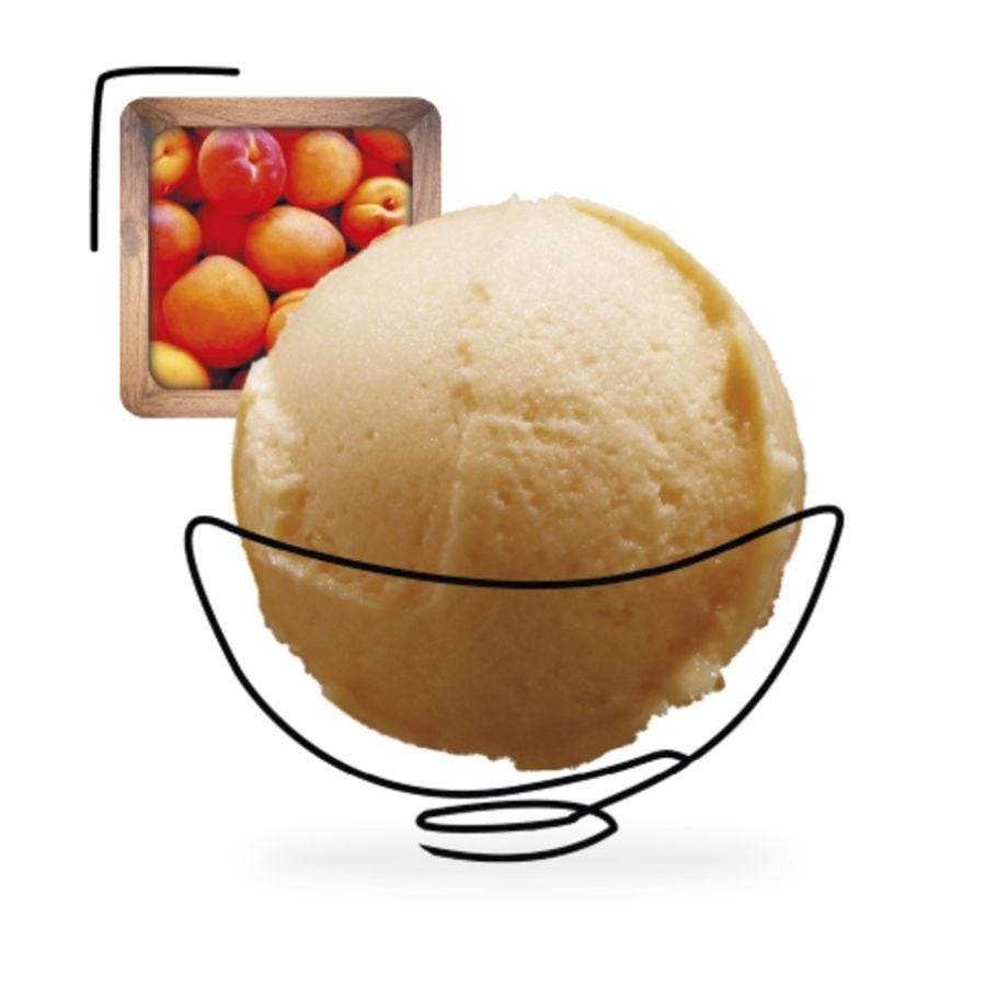 Sorbet plein fruit abricot artisanal