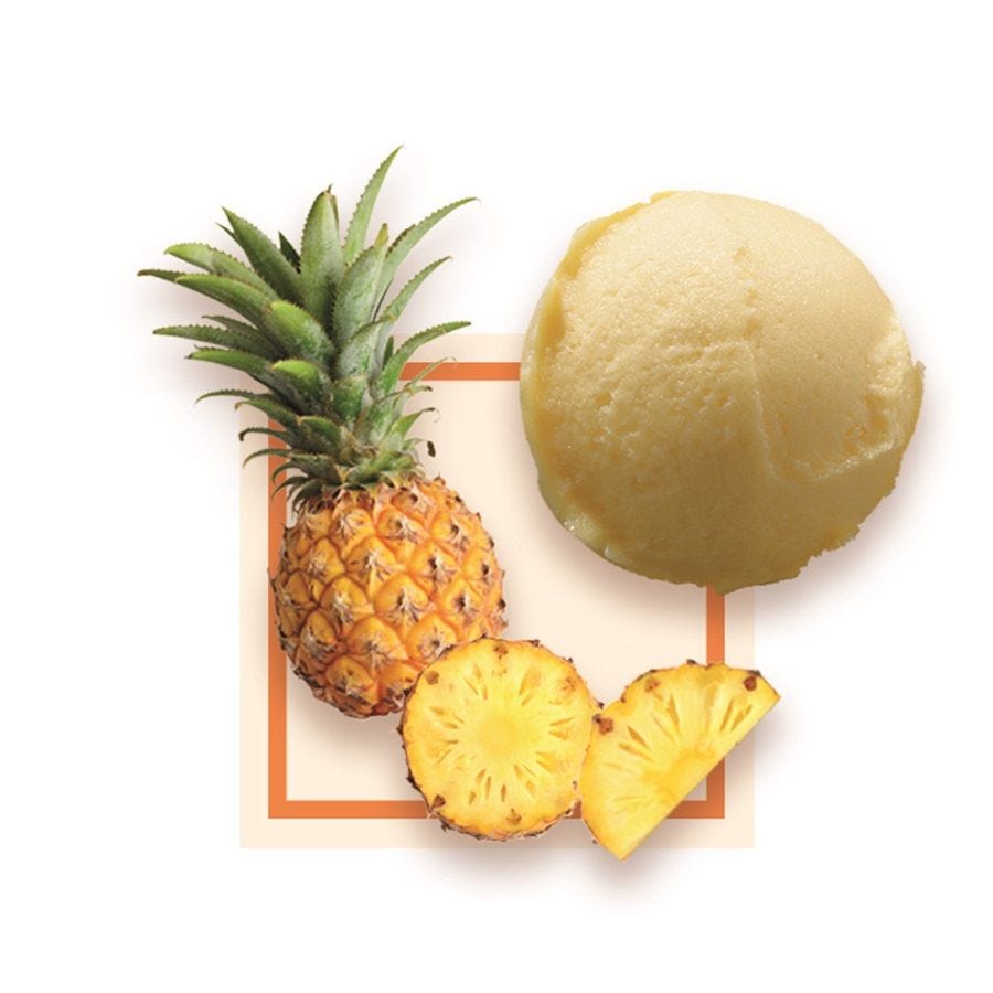 Sorbet plein fruit ananas artisanal