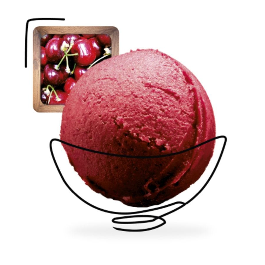 Sorbet plein fruit cerise griotte artisanal