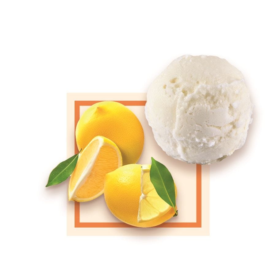 Sorbet plein fruit citron jaune de Sicile artisanal