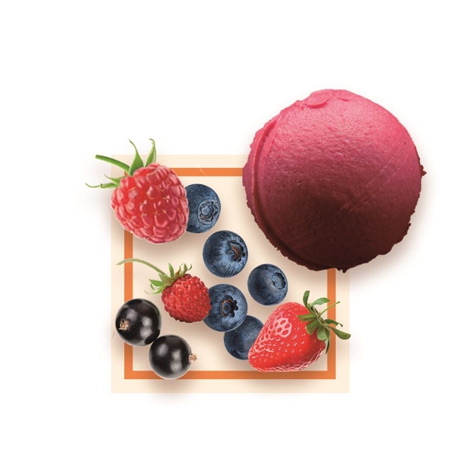 Sorbet plein fruit aux fruits rouges  artisanal