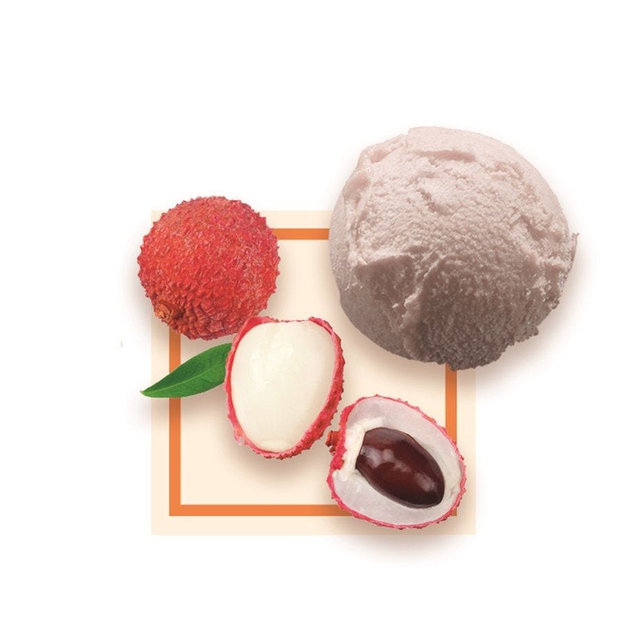 Sorbet plein fruit litchi artisanal