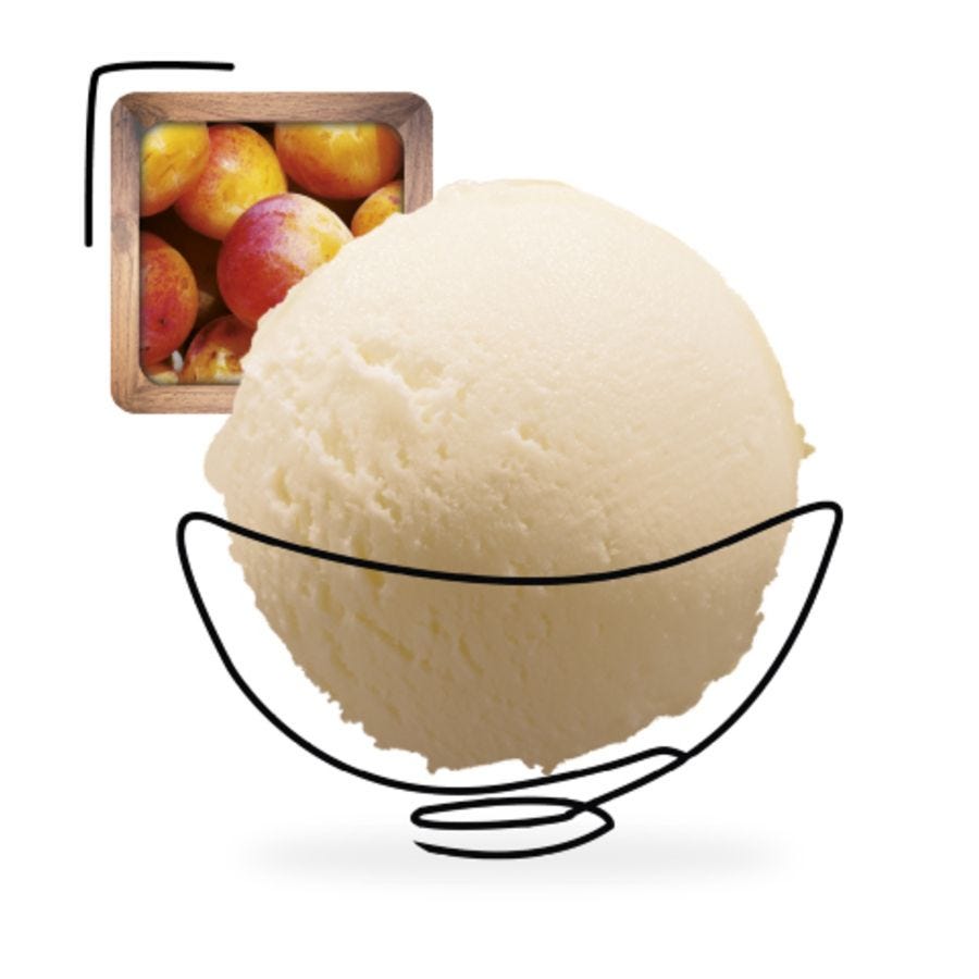 Sorbet plein fruit mirabelle de Lorraine artisanal 