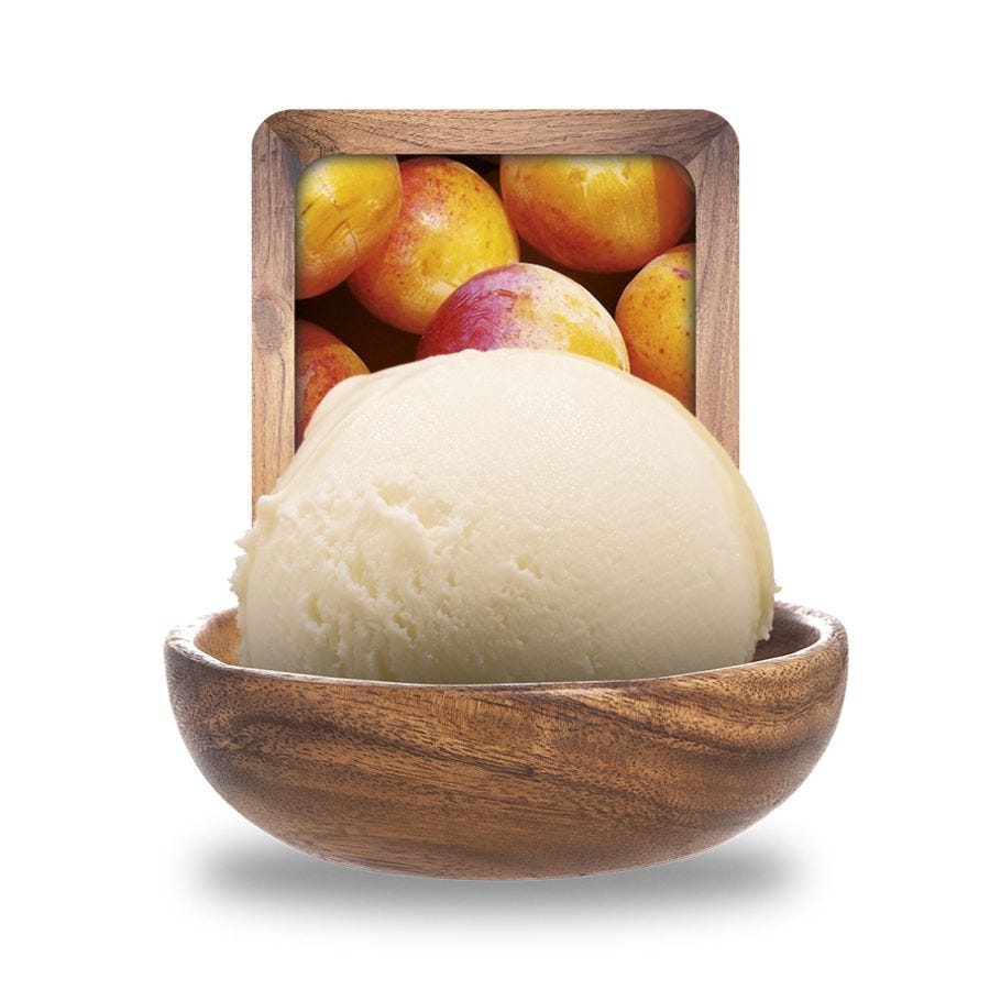 Sorbet plein fruit mirabelle de Lorraine artisanal