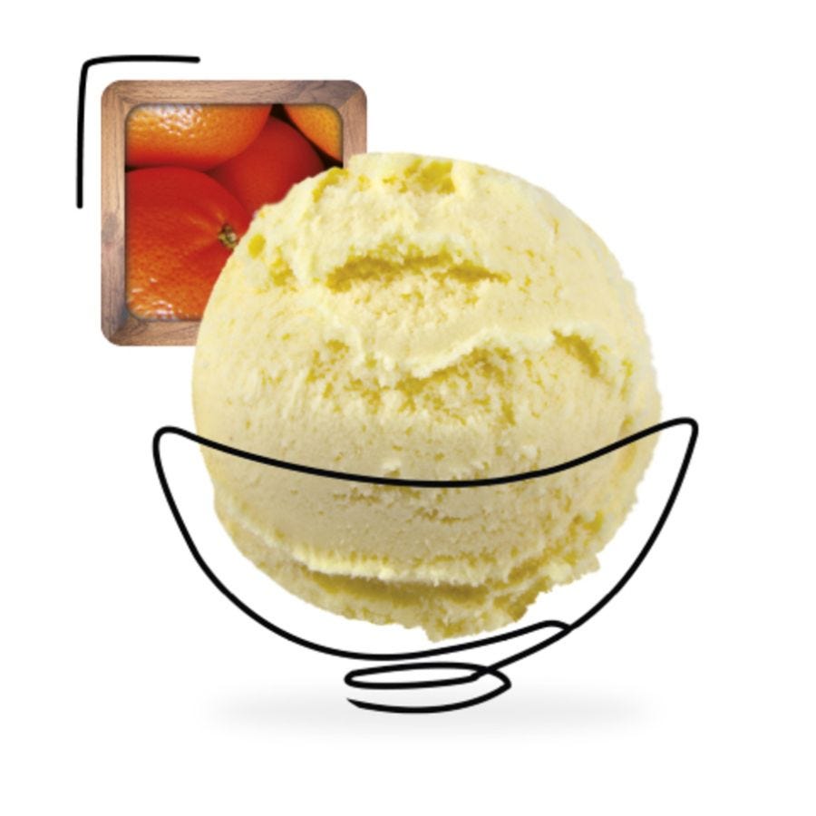 Sorbet plein fruit orange artisanal