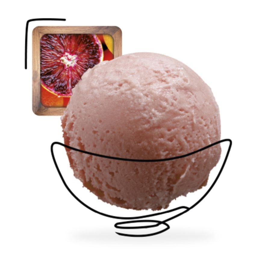 Sorbet plein fruit orange sanguine artisanal