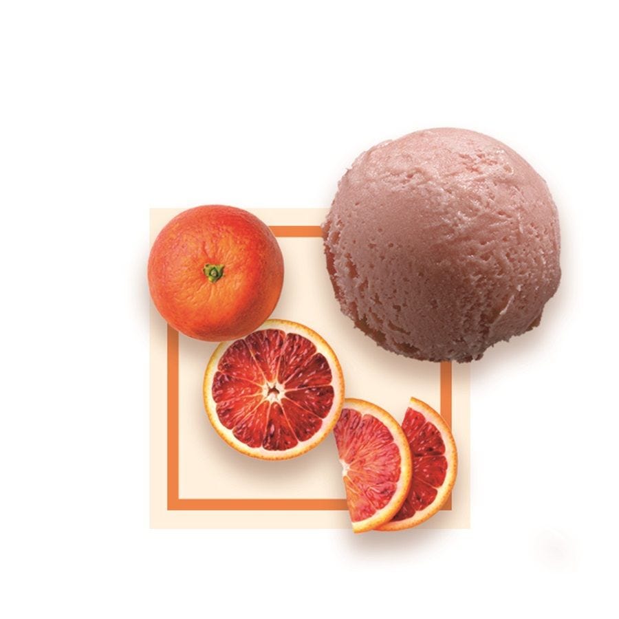 Sorbet plein fruit orange sanguine artisanal