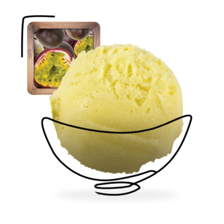 Sorbet plein fruit passion artisanal