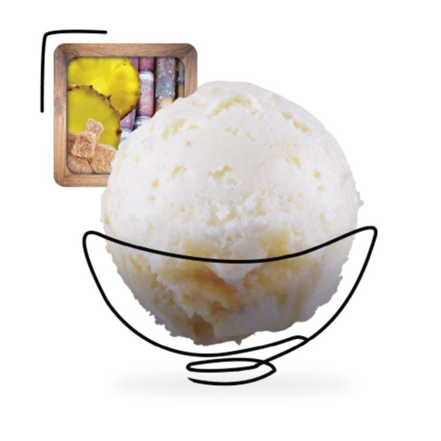 Sorbet piña colada artisanal