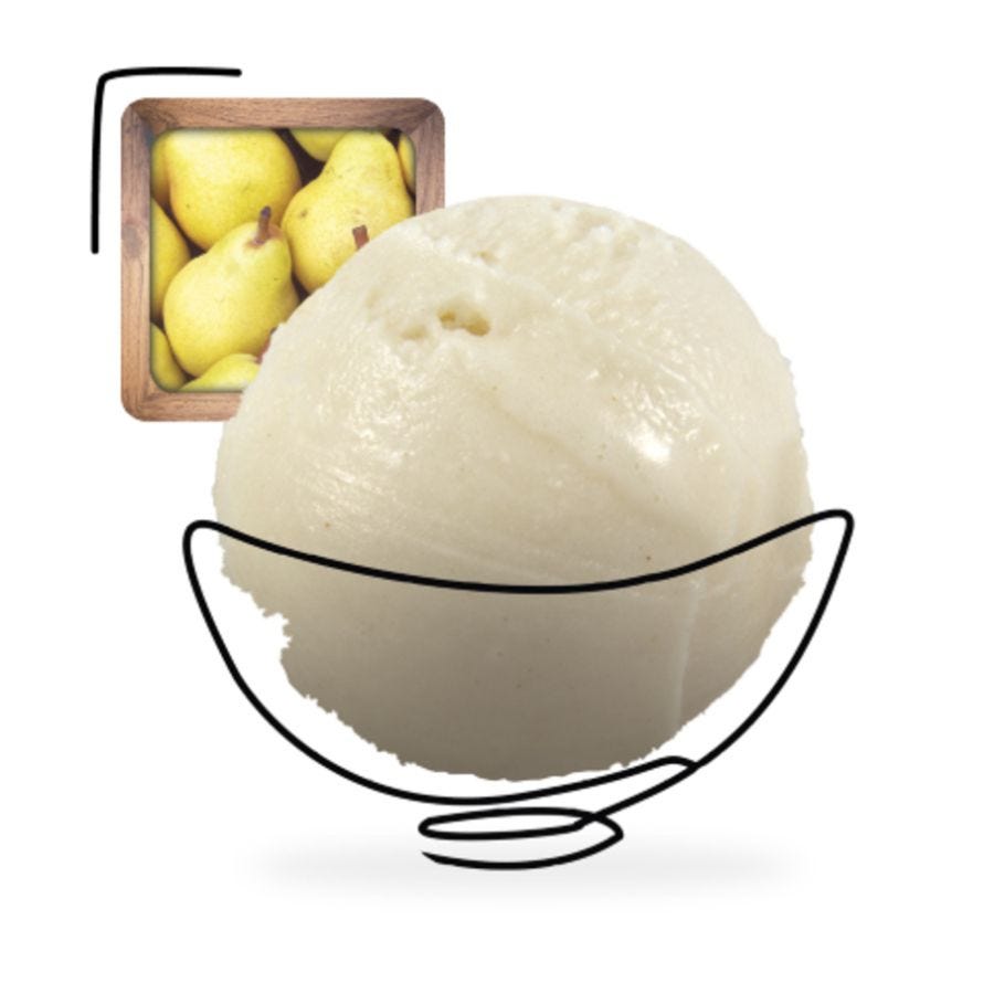 Sorbet plein fruit poire artisanal