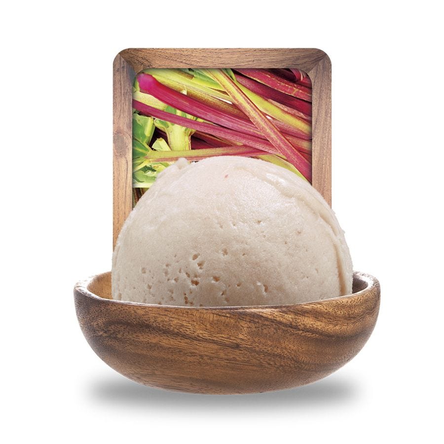 Sorbet plein fruit rhubarbe artisanal