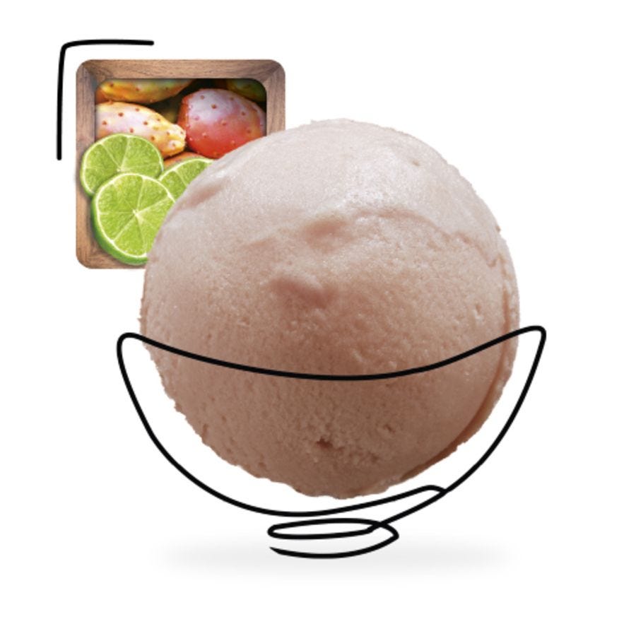 Sorbet plein fruit cactus citron vert artisanal