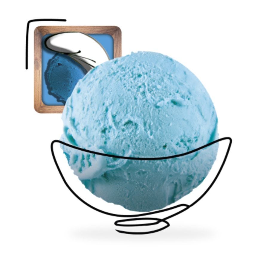 Glace azzuro artisanale