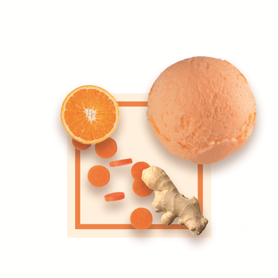 Sorbet carotte orange et gingembre artisanal